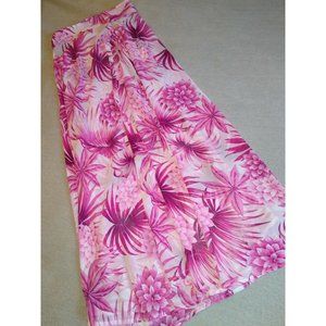 Roxanne XS/S Long Wrap Maxi Skirt Sarong CoverUp Pink White Swim MSRP $78 Cruise